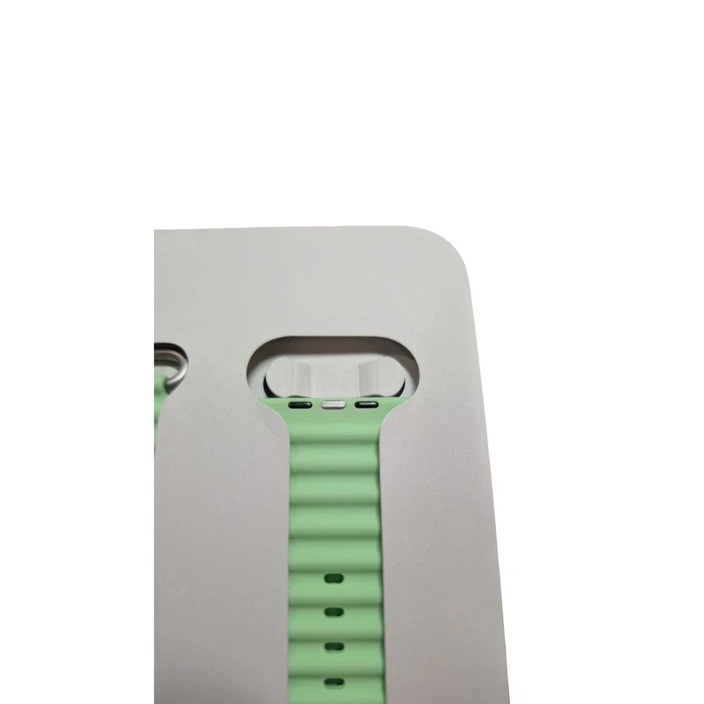 5-O Apple Watch Strap 49mm Neon Green Ocean Band Natural Titanium Finish OEM